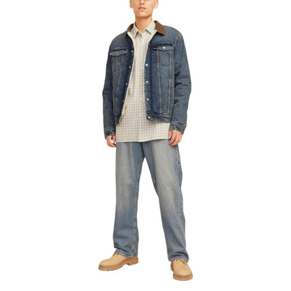Jack Jones Blue Cotton Denim Jacket