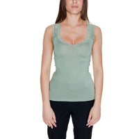 Vero Moda Green Viscose Tank Tops