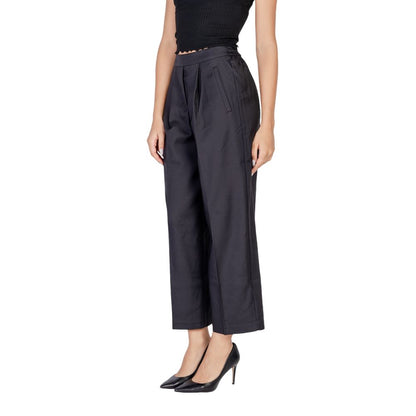 ICHI Black Polyester Pant