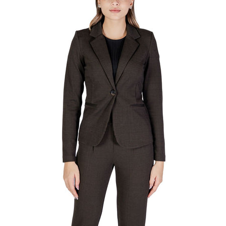 ICHI Brown Polyester Blazer