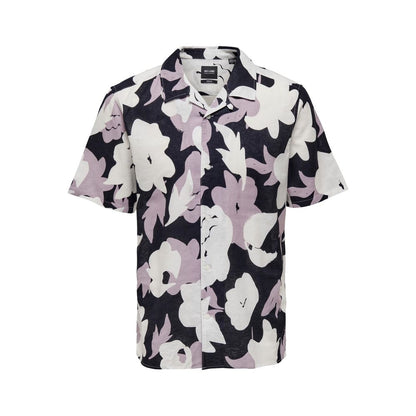 Only & Sons Purple Linen Shortsleeve