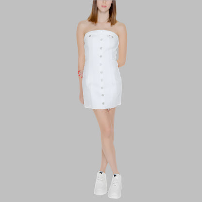 Tommy Hilfiger Jeans White Recycled Cotton Short Dress