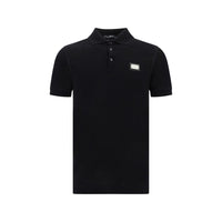 Dolce & Gabbana Black Cotton Polo Shirt