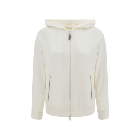 Brunello Cucinelli White Silk Sweatshirt