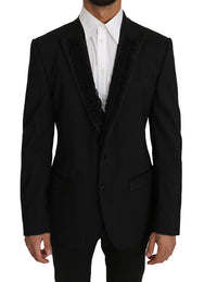 Dolce & Gabbana Black Wool MARTINI Torrero Blazer Jacket