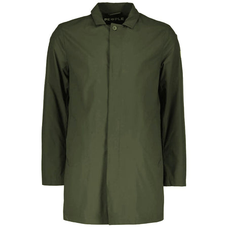 People Of Shibuya Green Recycled Polyester Men Trench Coat