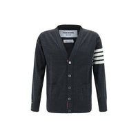 Thom Browne Gray Fleece Wool Cardigan