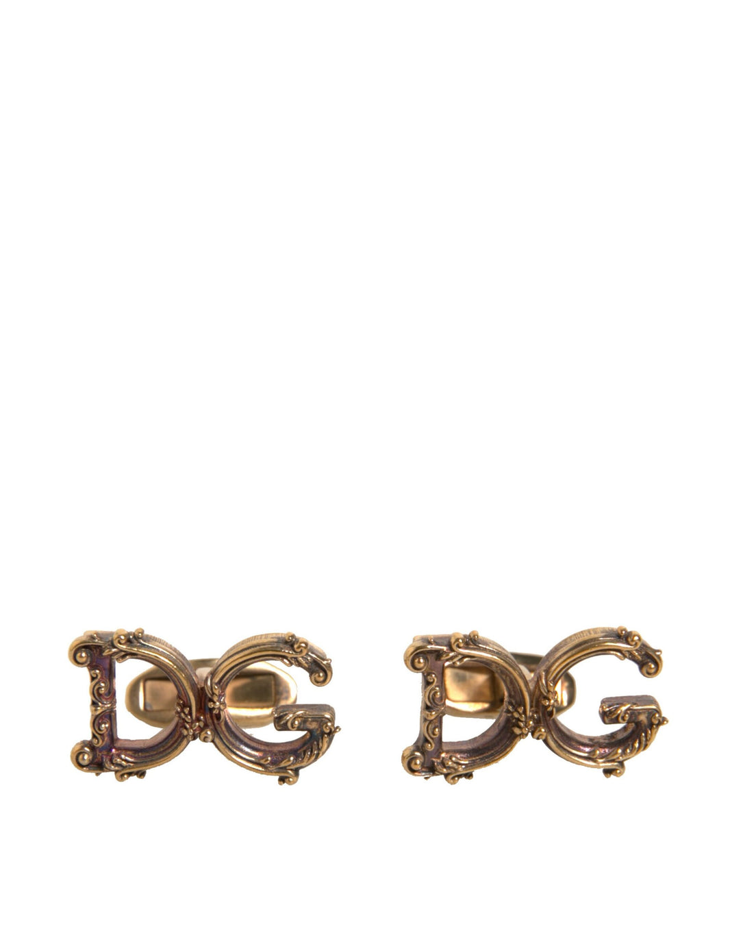 Dolce & Gabbana Gold Tone 925 Sterling Silver DG Logo Cufflink