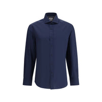 Brunello Cucinelli Blue Cotton Shirt