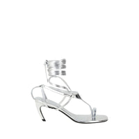 The Attico Silver Calf Leather Bos Taurus Flip-Flop Sandals