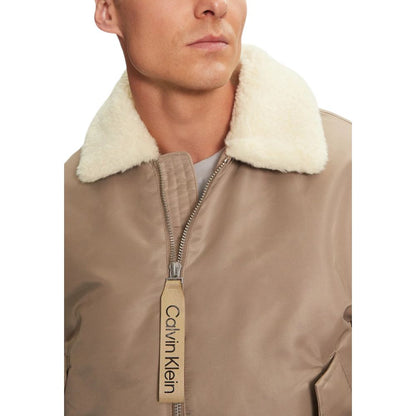 Calvin Klein Jeans Beige Recycled Polyamide Jackets & Coat