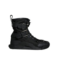 Dolce & Gabbana Black Nylon Lace-Up Boots