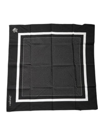 Dolce & Gabbana Black Polka Dots Cotton Handkerchief Scarf