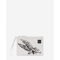 Lanvin White Leather Men Pouch Wallet