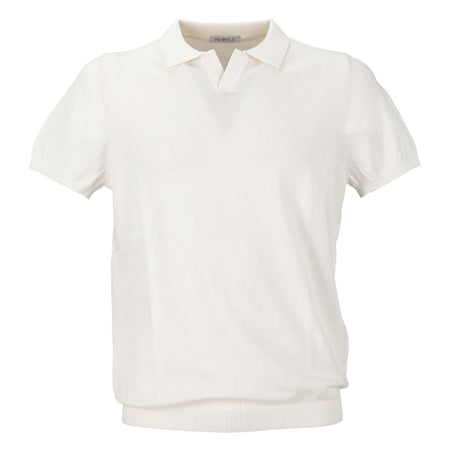 People Of Shibuya White Cotton Polo Shirt