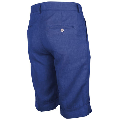 Made in Italy Blue Linen Short