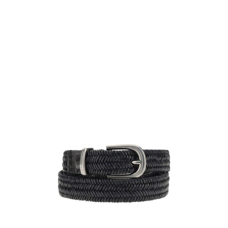 Brunello Cucinelli Black Calf Leather Bos Taurus Regular Belt