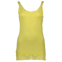 Silvian Heach Yellow Cotton Womens Tank with Lace Detail