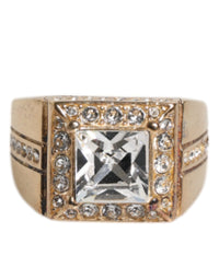 Dolce & Gabbana Gold Tone Sterling Silver 925 Crystals Ring