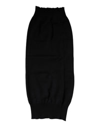 Dolce & Gabbana Black Cashmere Knitted Neck Warmer Foulard Scarf