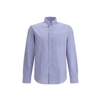 Deperlu Blue Cotton Pattern Shirt
