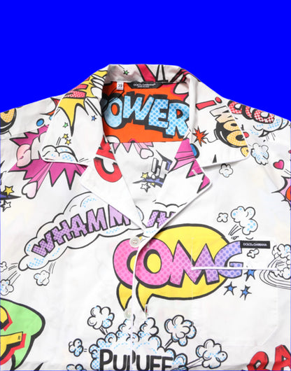 Dolce & Gabbana White Cartoon Print Cotton Men Pajama Set Sleepwear