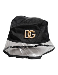 Dolce & Gabbana Black Nylon PVC DG Logo Bucket Hat