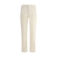 Brunello Cucinelli White Cotton Casual Pants