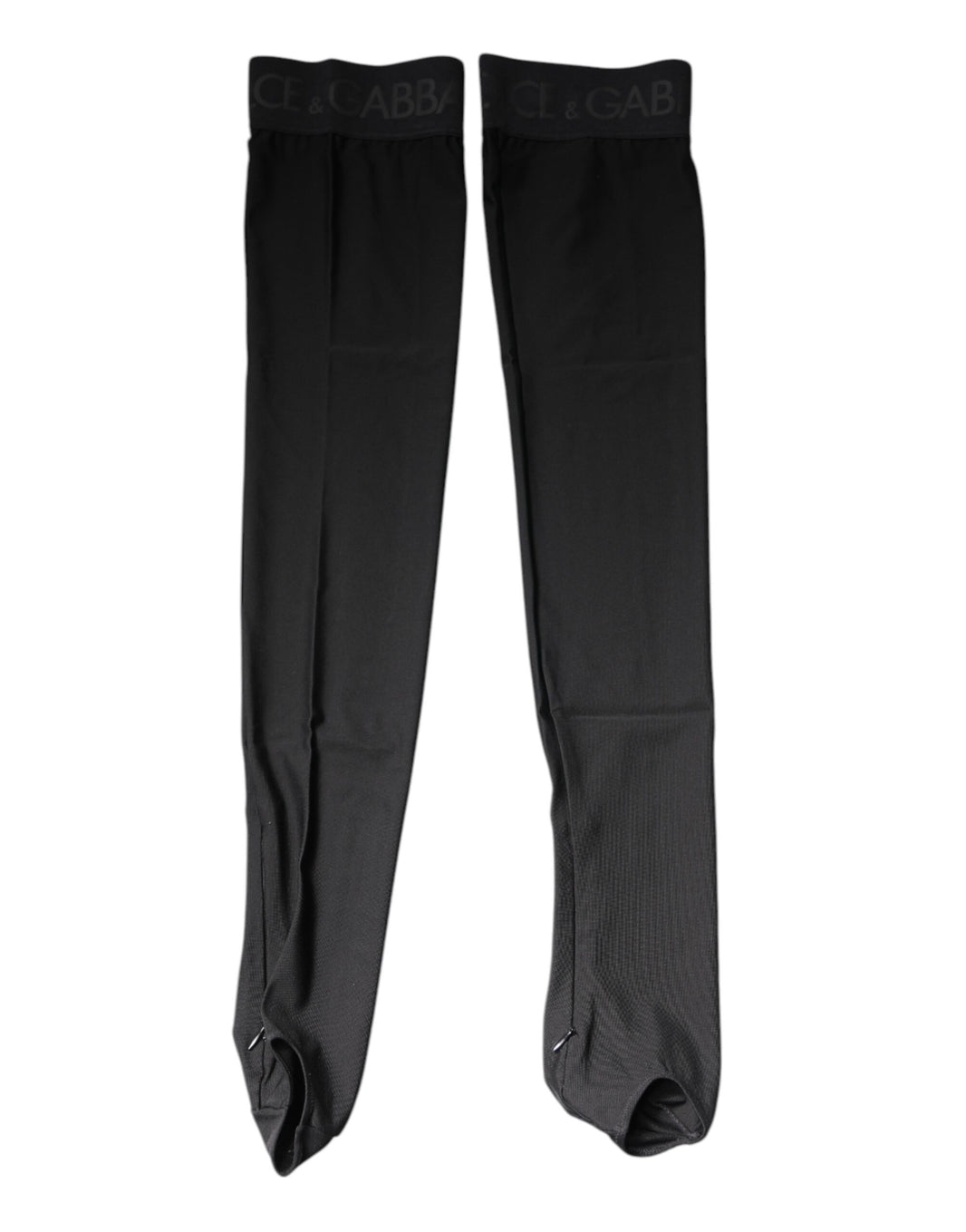 Dolce & Gabbana Black Viscose Stretch Over Calf Stockings Socks