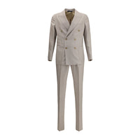 Gi Capri Beige Fleece Wool Two-Piece Suit