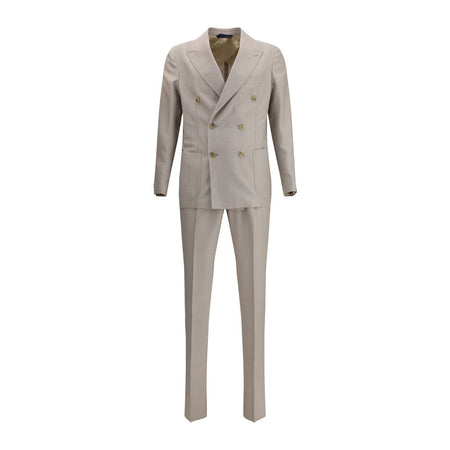 Gi Capri Beige Fleece Wool Two-Piece Suit