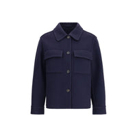 Brunello Cucinelli Blue Fleece Wool Coat