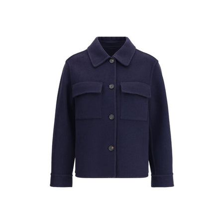 Brunello Cucinelli Blue Fleece Wool Coat