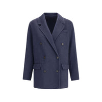 Brunello Cucinelli Blue Cashmere Coat