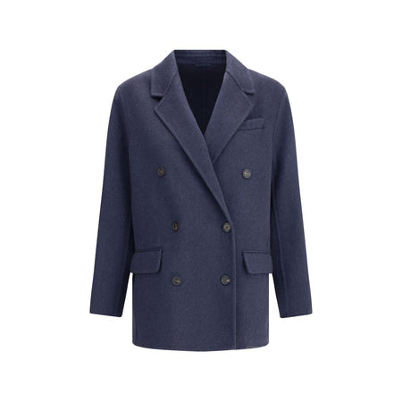 Brunello Cucinelli Blue Cashmere Coat
