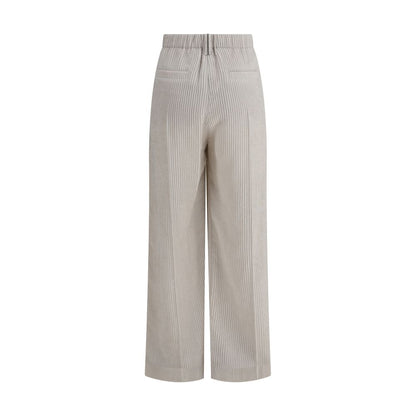 Brunello Cucinelli White Viscose Casual Pants