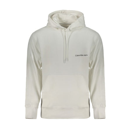 Calvin Klein White Cotton Men Sweater with Hood