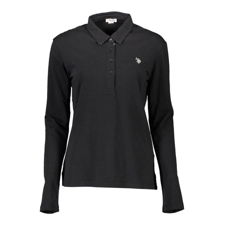 U.S. POLO ASSN. Black Cotton Women Polo Shirt