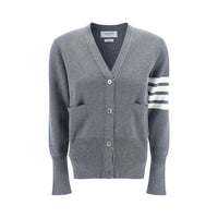 Thom Browne Gray Fleece Wool Cardigan