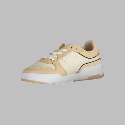 Tommy Hilfiger Beige Leather Women Sneaker