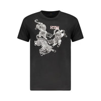Cavalli Class Black Cotton Men T-Shirt