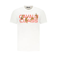 Cavalli Class White Cotton Men T-Shirt