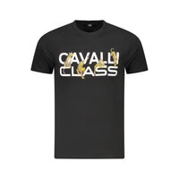 Cavalli Class Black Cotton Men T-Shirt