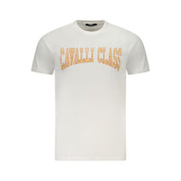 Cavalli Class White Cotton Men T-Shirt