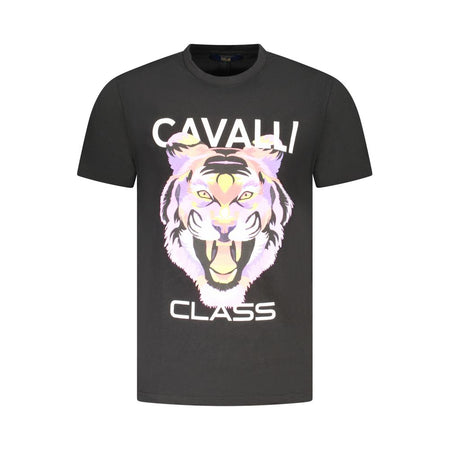 Cavalli Class Black Cotton Men T-Shirt