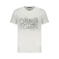 Cavalli Class White Cotton Men T-Shirt