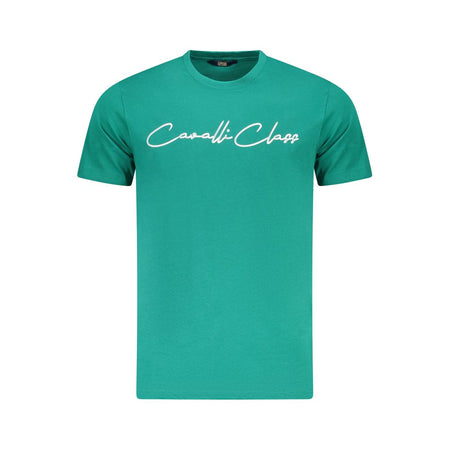 Cavalli Class Green Cotton Men T-Shirt