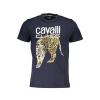 Cavalli Class Blue Cotton Men T-Shirt