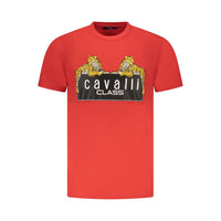 Cavalli Class Red Cotton Men T-Shirt