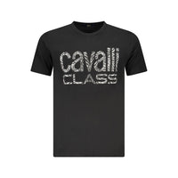 Cavalli Class Black Cotton Men T-Shirt